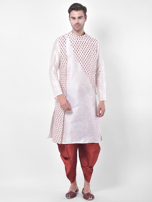 men long sleeve dhoti kurta set - 21077962 - Very Small Image - 1