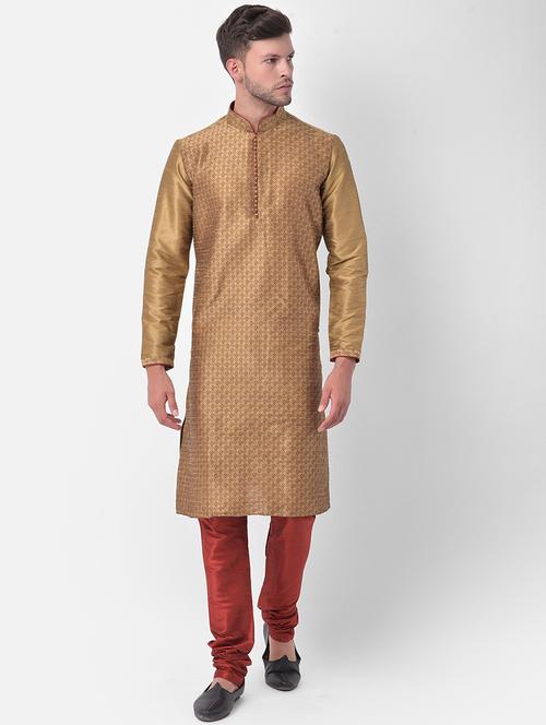 men long sleeve kurta churidar set - 21077963 - Very Small Image - 1