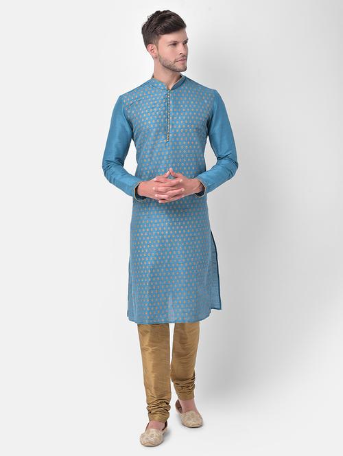 men long sleeve kurta churidar set - 21077978 - Very Small Image - 1