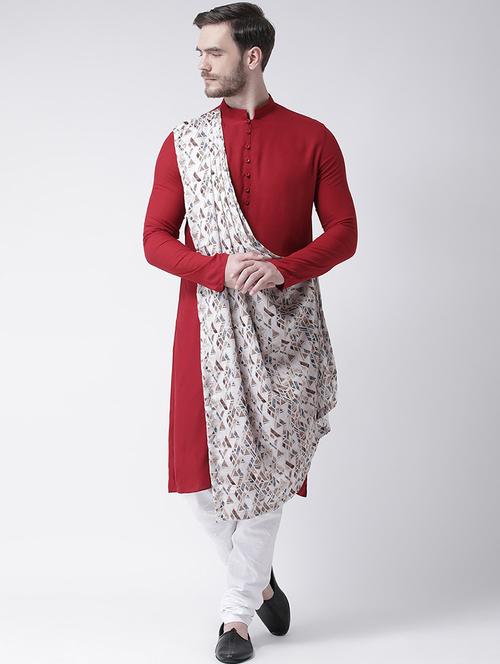men churidar kurta with attached dupatta - 21078289 - Very Small Image - 1