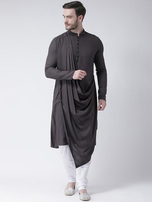 men solid kurta churidar set - 21078294 - Very Small Image - 1