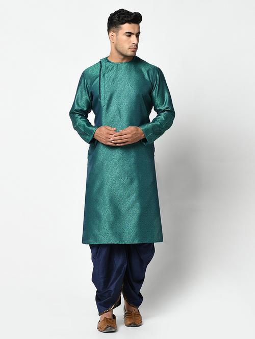 men self design dhoti kurta ethnic wear set - 21078339 - Very Small Image - 1