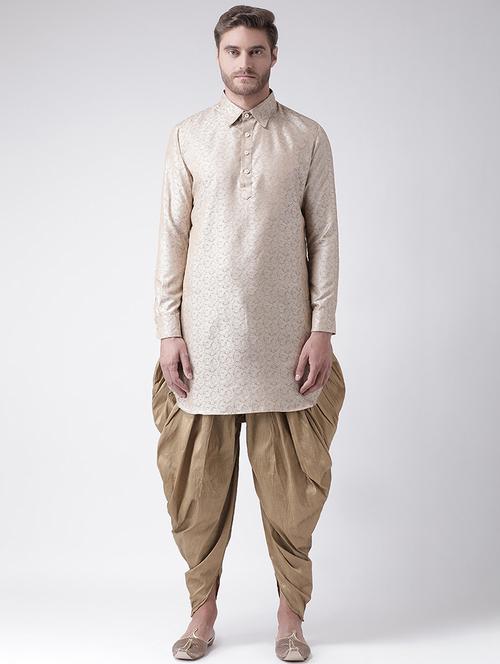 men self design dhoti kurta ethnic wear set - 21078348 - Very Small Image - 1
