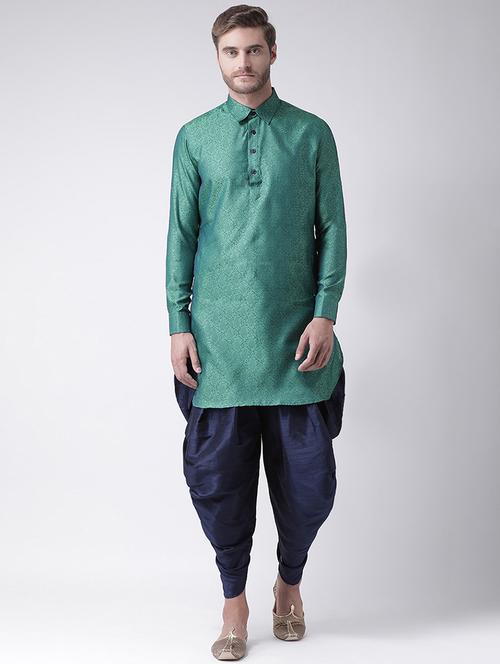 men long sleeved dhoti kurta set - 21078351 - Very Small Image - 1