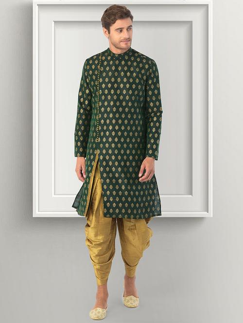men long sleeve dhoti kurta set - 21078465 - Very Small Image - 1