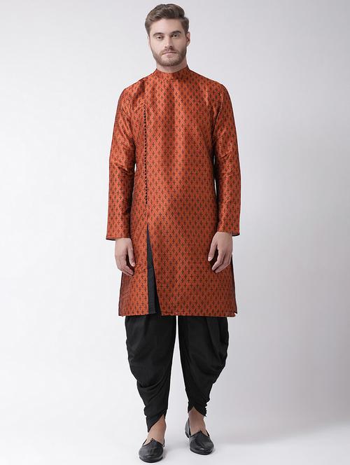 men long sleeve dhoti kurta set - 21078471 - Very Small Image - 1