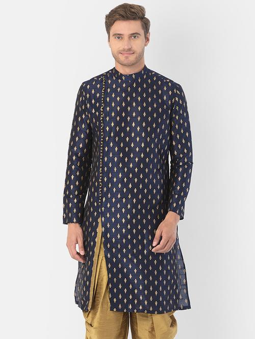 men long sleeve dhoti kurta set - 21078487 - Very Small Image - 1