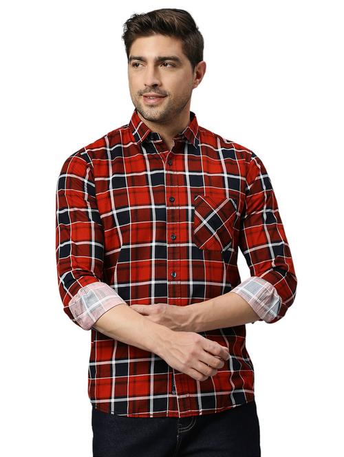 men check print casual shirt - 21078608 - Very Small Image - 1
