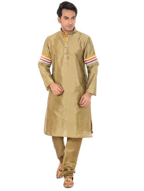 men silk kurta churidar ethnic wear set - 21078854 - Very Small Image - 1
