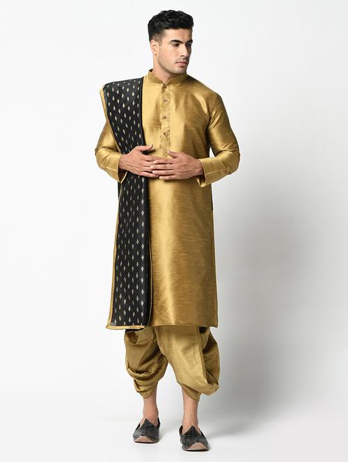 men silk dhoti kurta with dupatta - 21078903 - Very Small Image - 1