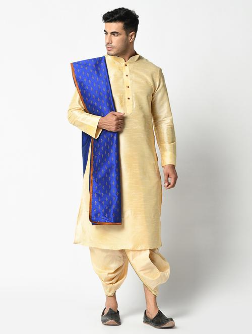 men silk dhoti kurta with dupatta - 21078911 - Very Small Image - 1