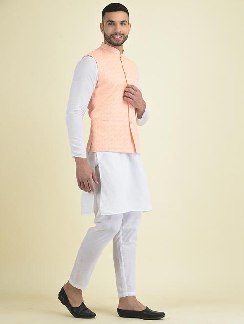 men embroidered kurta botton with nehru jacket - 21078958 - Very Small Image - 1