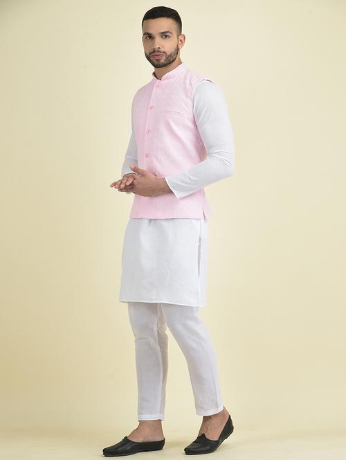 men cotton kurta pyjama with nehru jacket - 21078966 - Very Small Image - 1