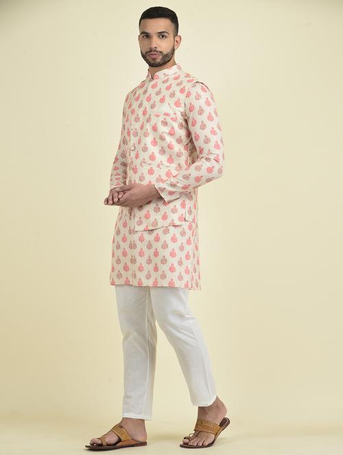 men long sleeve kurta botton with jacket - 21078981 - Very Small Image - 1