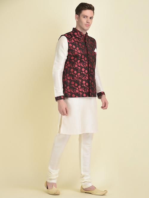 men mandarin neck kurta bottom with nehru jacket - 21079014 - Very Small Image - 1