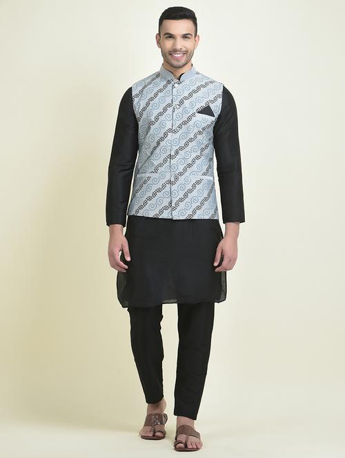 men mandarin neck kurta bottom with nehru jacket - 21079041 - Very Small Image - 1