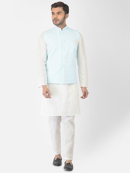 men mandarin neck kurta bottom with nehru jacket - 21079119 - Very Small Image - 1