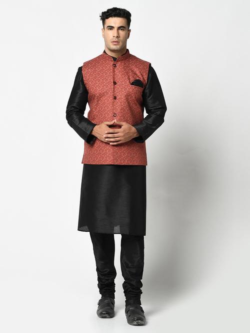 men mandarin neck kurta bottom with jacket - 21079698 - Very Small Image - 1