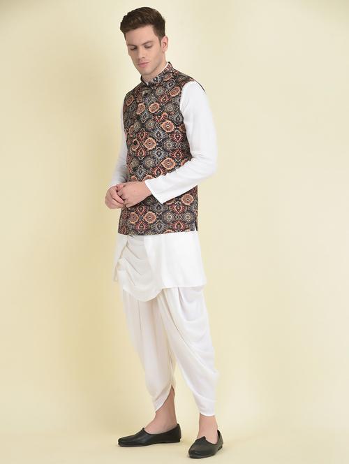 men long sleeve kurta botton with jacket - 21079734 - Very Small Image - 1