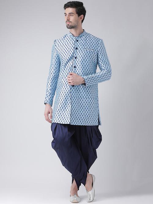 men long sleeve self design sherwani set - 21080171 - Very Small Image - 1