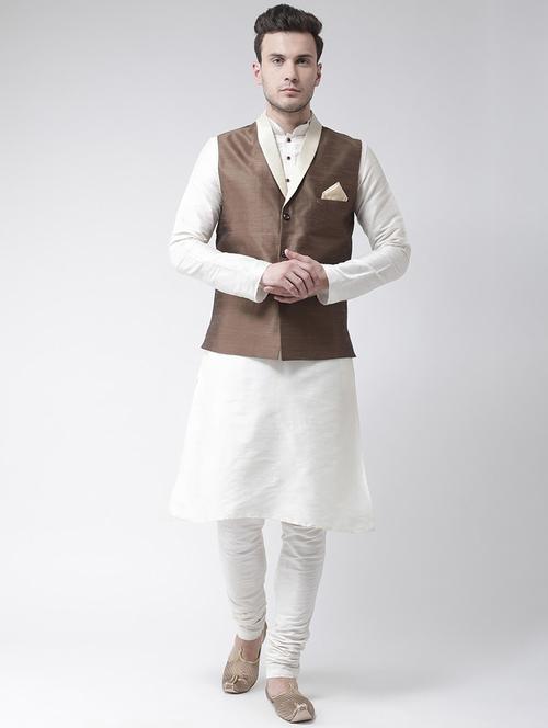 men mandarin neck kurta bottom with jacket - 21080308 - Very Small Image - 1