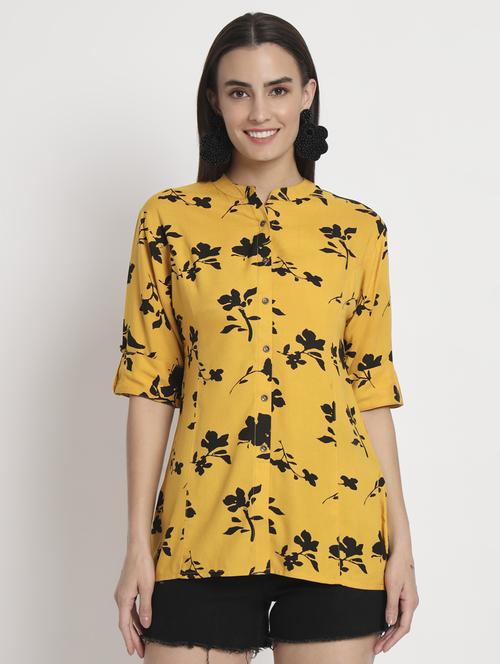 women floral printed shirt tunic - 21081281 - Very Small Image - 1