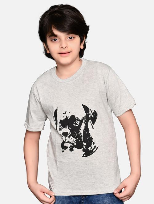 grey colored cotton blend t-shirt - 21081929 - Very Small Image - 1