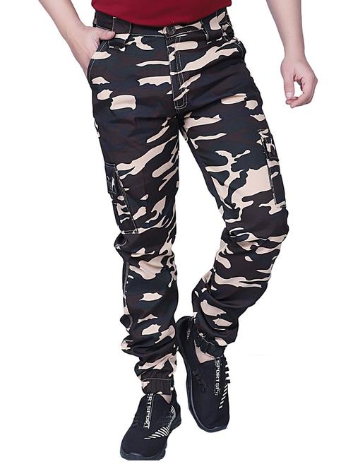 men mid-rise camouflage cargos casual trouser - 21081982 - Very Small Image - 1