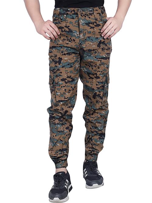 men mid-rise camouflage cargos casual trouser - 21081999 - Very Small Image - 1
