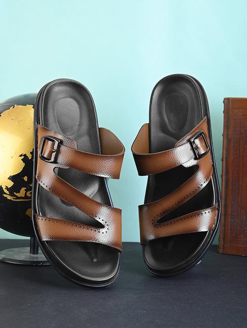 men tan solid slipper - 21083049 - Very Small Image - 1
