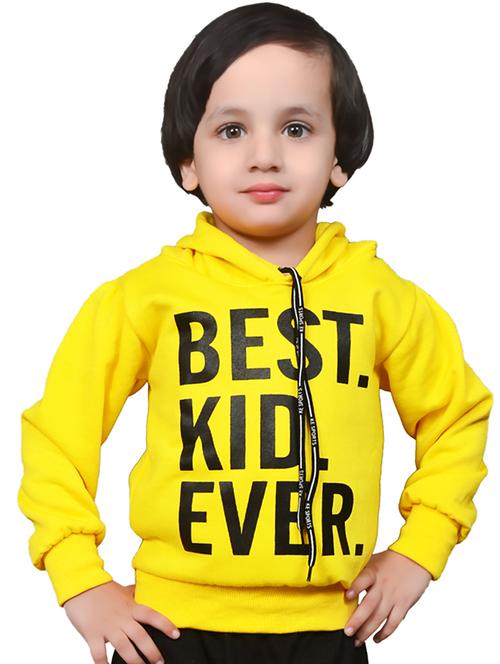 yellow cotton blend chest print sweatshirt - 21083153 - Very Small Image - 1