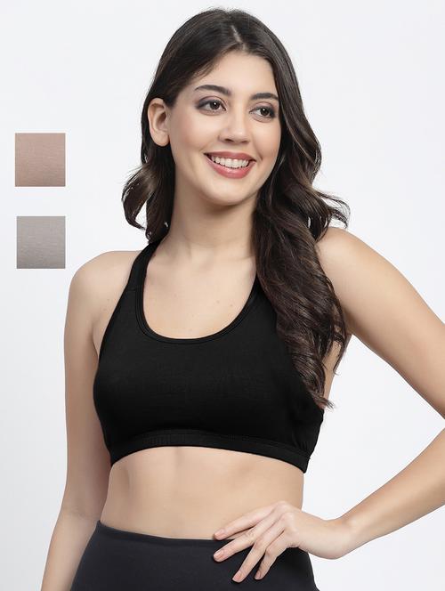 pack of 3 multi colored sports bra - 21086383 - Very Small Image - 1
