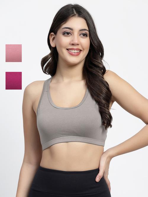 pack of 3 multi colored sports bra - 21086400 - Very Small Image - 1