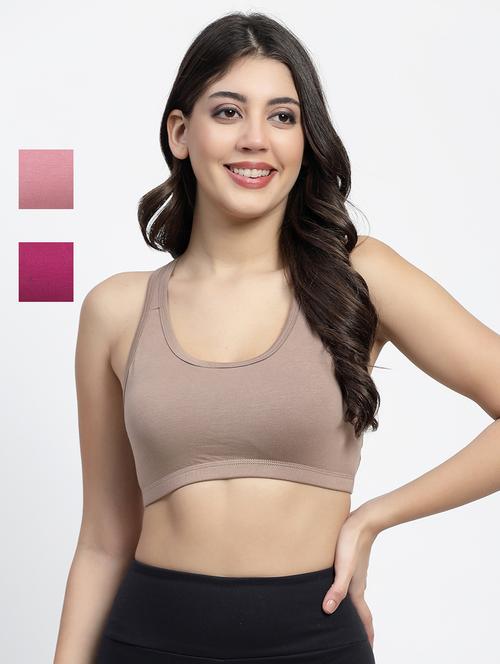 pack of 3 multi colored sports bra - 21086423 - Very Small Image - 1