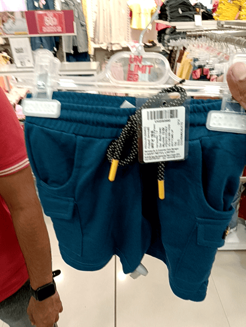teal cotton loop knit shorts & three fourth - 21092735 - Very Small Image - 1