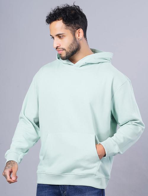 men back print hood neck loose fit sweatshirt - 21092952 - Very Small Image - 1