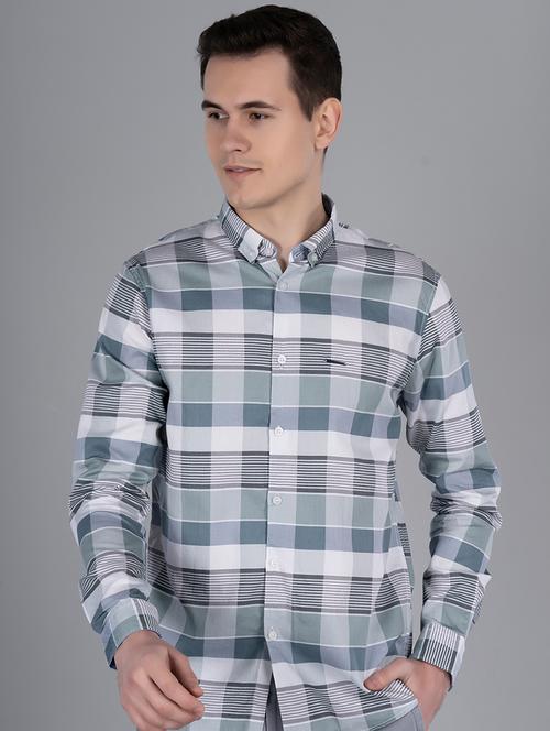 men checkered cotton casual shirt - 21093001 - Very Small Image - 1