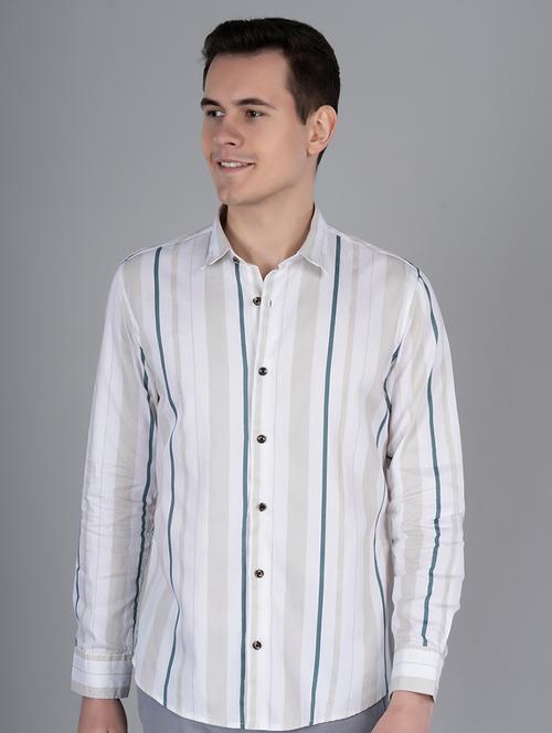 men striped cotton casual shirt - 21093005 - Very Small Image - 1