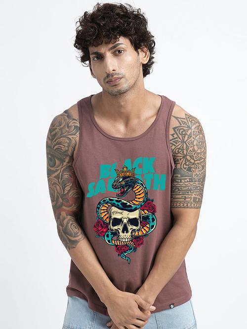 men graphic printed cotton vest - 21093124 - Very Small Image - 1