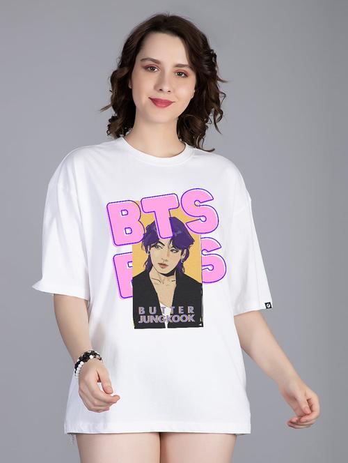women round neck front printed t-shirt - 21093481 - Very Small Image - 1