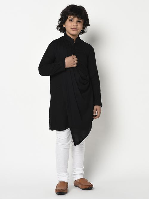 boys long sleeve designer kurta churidar ethnic wear set - 21093765 - Very Small Image - 1