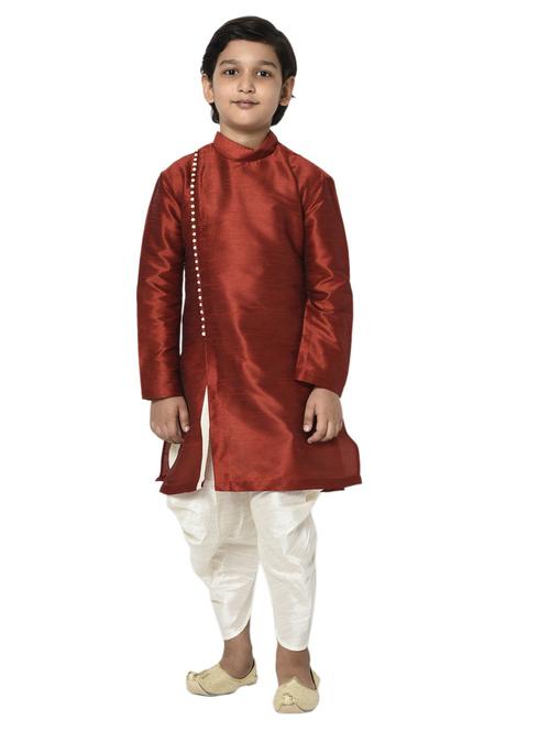 boys solid long sleeve kurta set - 21093783 - Very Small Image - 1