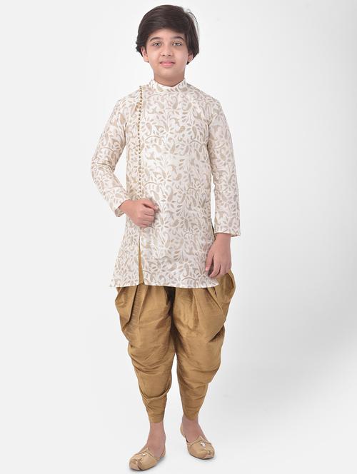 kids long sleeve dhoti kurta set - 21093818 - Very Small Image - 1