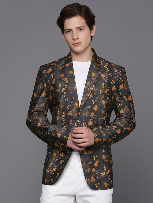 men printed single breasted casual blazer - 21093902 - Very Small Image - 1