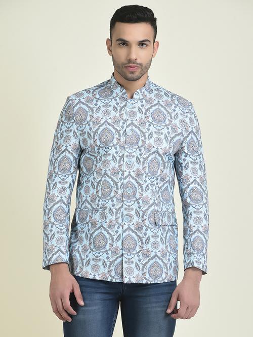 men printed bandhgalas blazer - 21093928 - Very Small Image - 1