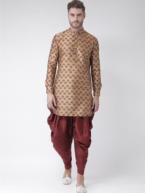 men long sleeve dhoti kurta set - 21094046 - Very Small Image - 1