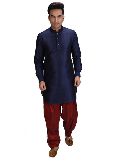 men long sleeve dhoti kurta set - 21094068 - Very Small Image - 1