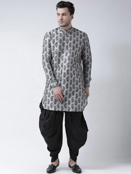 men long sleeve dhoti kurta set - 21094078 - Very Small Image - 1