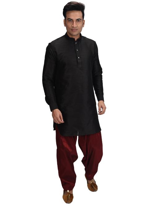 men long sleeve dhoti kurta set - 21094091 - Very Small Image - 1