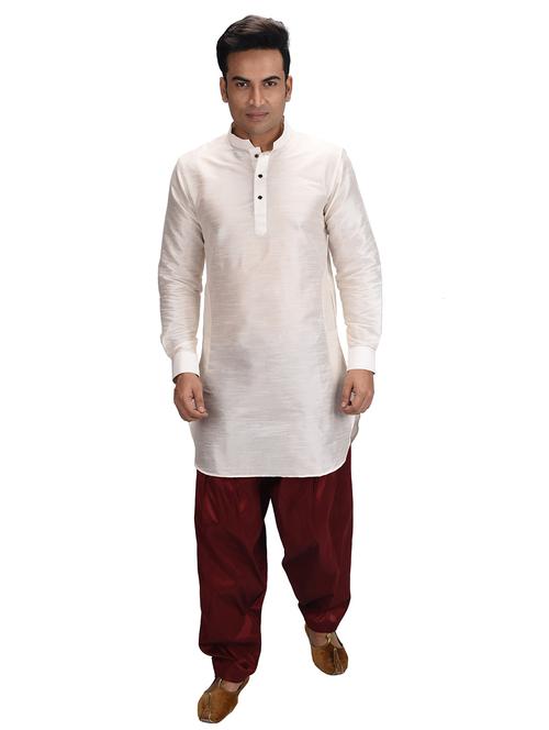 men long sleeve dhoti kurta set - 21094093 - Very Small Image - 1